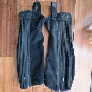 Dublin Suede Leather Half Chaps Black Extra Small (XS) Equestrian Riding Gear